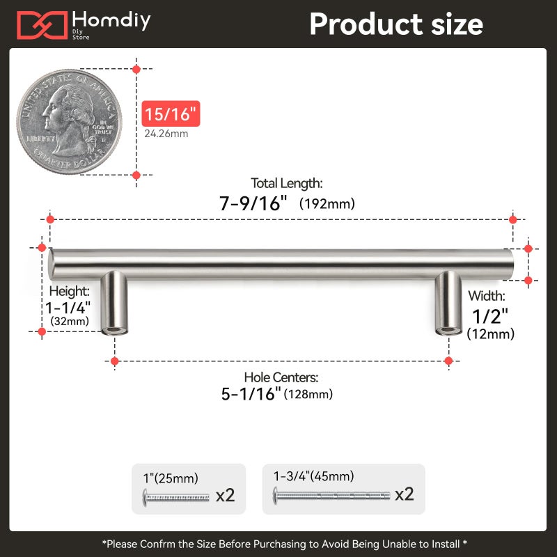 homdiy 10Pack 5in Cabinet Handles Brushed Nickel Cabinet Pulls - Cabinet Door Handles Modern Drawer Pulls for Kitchen Cabinets - Image 3